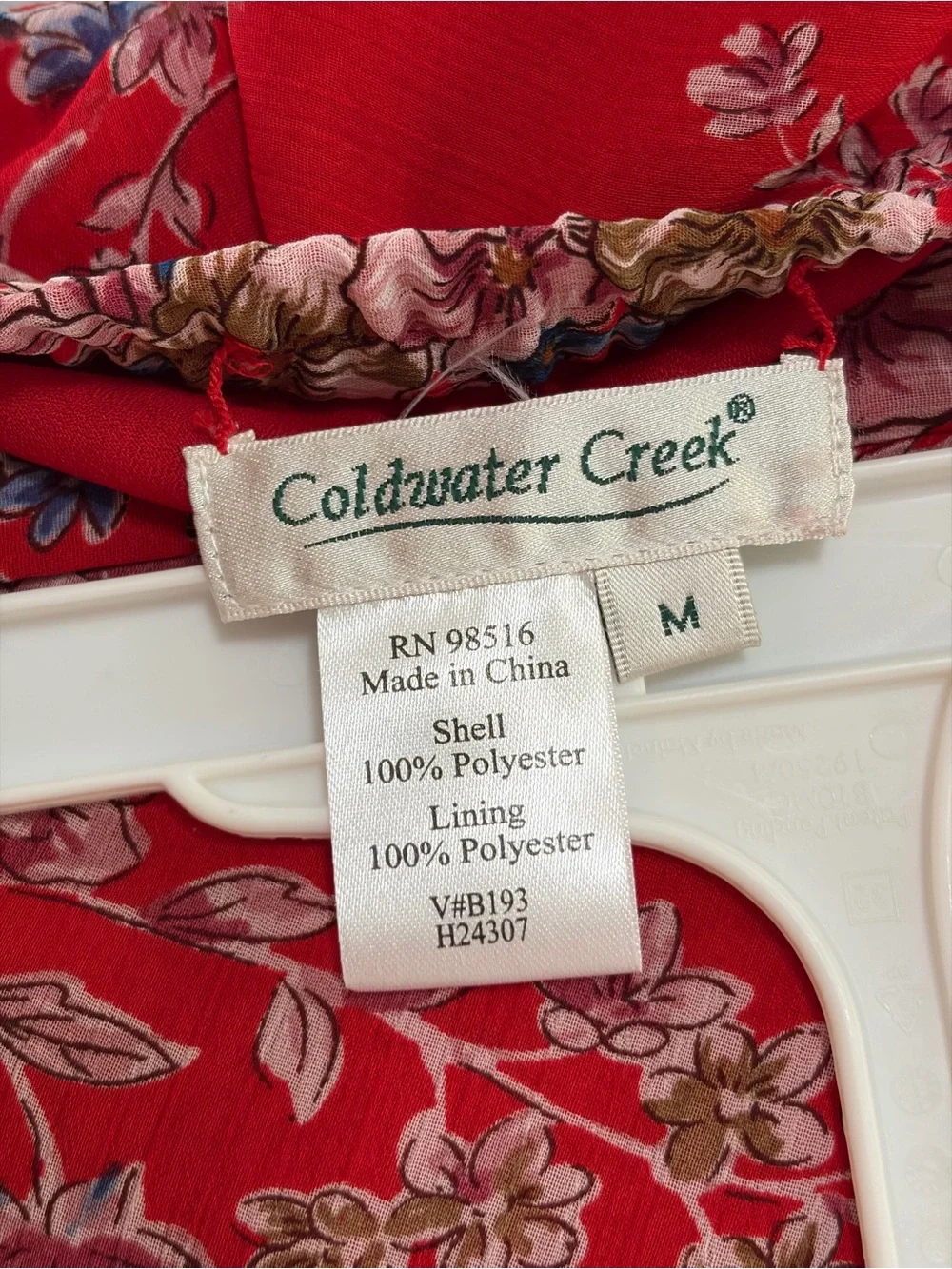 NWT Coldwater Creek Red Blue Floral Maxi Skirt Medium